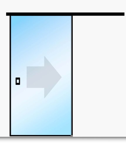 Drzwi szklane przesuwne z czarną ramką dookoła