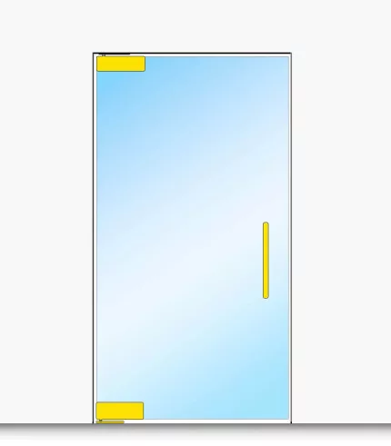 drzwi szklane złote okucia