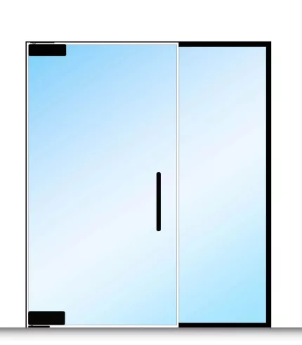 Drzwi szklane z samozamykaczem w zawiasie