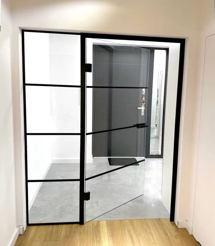 drzwi szklane okucia czarne 1 szprosy sklep