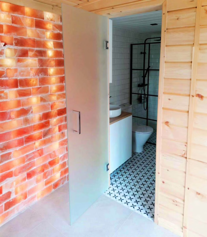 drzwi szklane bez ościeżnicy sauna